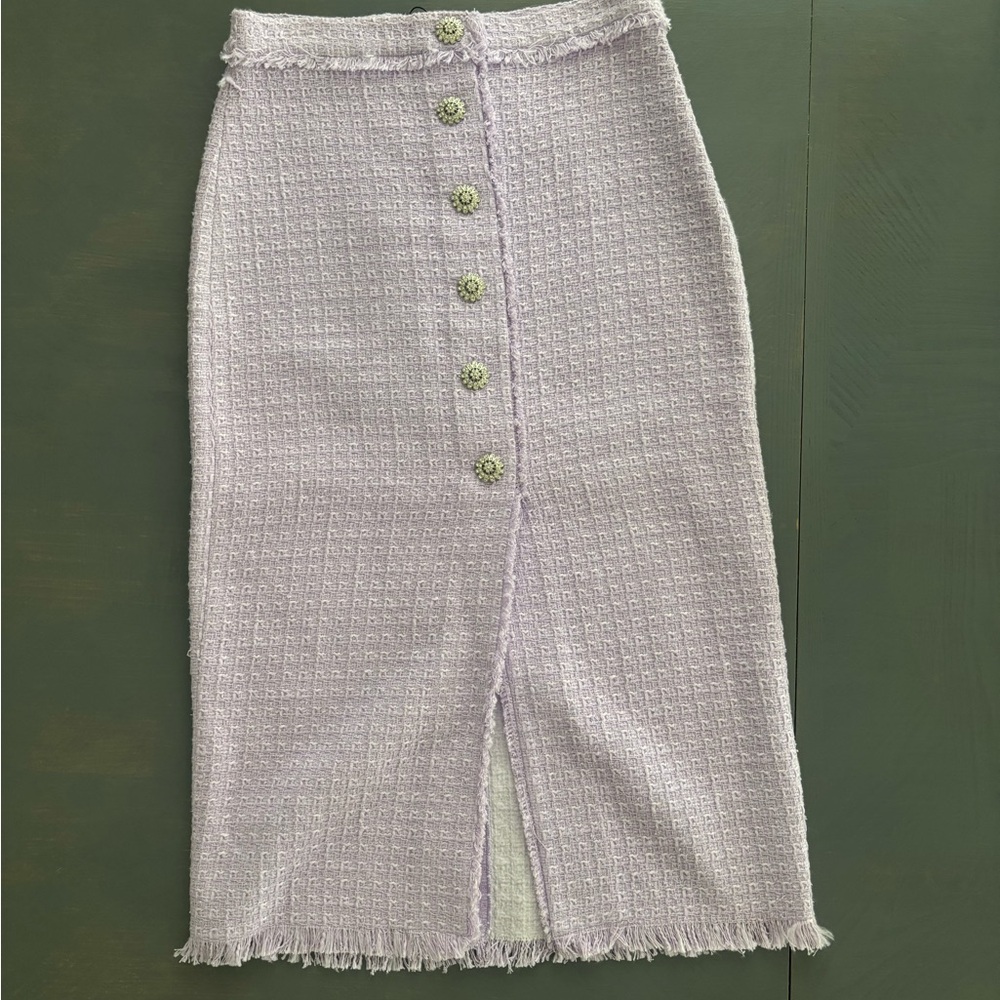 Zara Lilac Textured Maxi Skirt